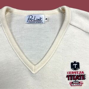Vintage Cerveza Tecate Beer Golf Sweater 60s 70s